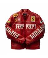 Ferrari Black and Red Leather Jacket Mens Ladies Adults Racing Motorsport - $285.00