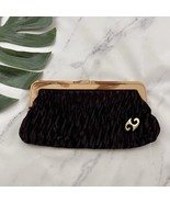 Vintage Made In Korea Velvet Clutch Purse Bag Purple Frame Kiss Lock - $33.83 CAD