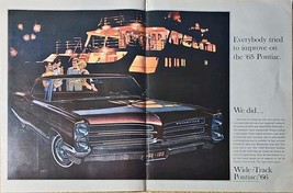 Pontiac Wide Track 1966 hardtop Ship 2 Page 1965 Vintage print ad - $194.49 MXN