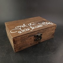 Wood Ring Bearer Box Wedding Engagement Ring Holder Box &quot;And The 2 Became 1&quot; OBO - £13.45 GBP