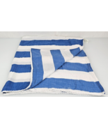 Cloud Island Blue Stripes Baby Swaddle Blanket White Muslin Cotton 42x45 - £14.85 GBP