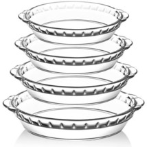 4 Packs Glass Pie Plates, MCIRCO Deep Pie Pans Set (7&quot;/8&quot;/9&quot;/10&quot;), Pie B... - $93.59