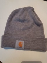Carhartt Beanie Hat Pull On Knit Gray One Size Fits All Outdoor Patch Hat - $27.44