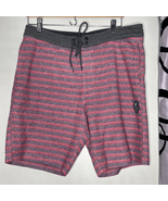 Men&#39;s Vissla Multicolor Striped Shorts L Pockets Beach Surf Activewear - £23.12 GBP