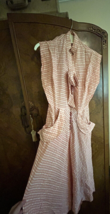 Vtg 1950s day dress iconic rhinestone buttons orange check full skirt de... - $61.38