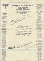 Hoboes Knights of the Road Air &amp; Seven Seas Letter Jeff Davis King Emper... - $99.00