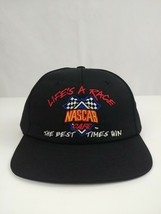 Vintage Nascar Cafe Life&#39;s A Race The Best Times Win Snapback Baseball Cap - £19.35 GBP