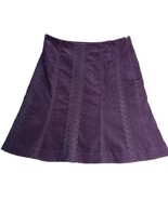 Boden Skirt Size 10 Purple Corduroy Back Zip 100 % Cotton Lined - £12.45 GBP