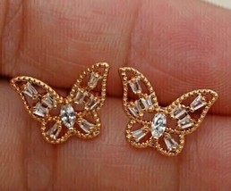2.50Ct Marquise Simulated Diamond Butterfly Stud Earrings14K Yellow Gold Plated - £70.10 GBP