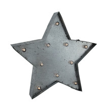 Scratch &amp; Dent Silver Galvanized Finish Rustic Hanging Metal Marquee Star - £20.49 GBP