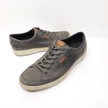 ECCO Soft 7 Mens Sneakers 9 9.5 EU 43 Gray Leather Low Top Comfort Walki... - $31.49