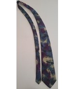 Vintage Tessio Men&#39;s Silk Tie Abstract Splat Color Design - £15.62 GBP