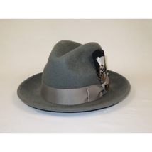 Men Bruno Capelo Hat Australian Wool Rabbit Fur Look Felt Fedora RA763 Gray image 3