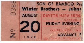 Vintage Johnny Winter Brothers Ticket Stub August 20 1976 Hara Arena Dayton OH - £27.68 GBP