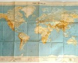 1937 American Geographical Society Poster Wall World Map - £8.50 GBP