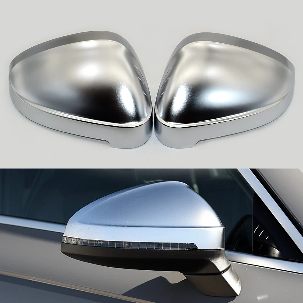 New 1 Pair Matte Chrome Silver Car Auto Rearview Mirror  Cover Protection Cap fo - £108.47 GBP