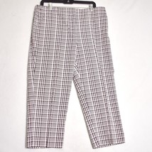 Talbots Check Stretch Ankle Cropped Stretch Pants Black White Size 14 - £18.93 GBP