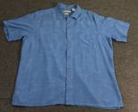 Batik Bay Blue Hawaiian Shirt Tropical Palm Leaves Rayon Men’s Size XL X... - £11.63 GBP