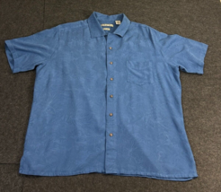 Batik Bay Blue Hawaiian Shirt Tropical Palm Leaves Rayon Men’s Size XL X... - £11.68 GBP