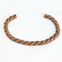 Vintage Solid Copper Braided Twisted Cuff Bracelet Women D - $17.63