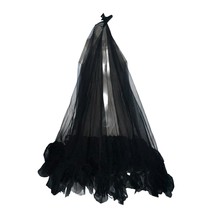 Bridal Wedding Veil Ruffled Edge Two Layer Blusher Elbow Length Hair Cov... - $559.17 MXN