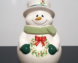 NEW Pfaltzgraff Christmas Snowman Cookie Jar 6.73&quot; W x 7.1 &quot; L x  10&quot; H ... - $59.99