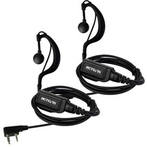 Retevis RT1 Earhook Walkie Talkie Earpiece with Mic 2 Pin, Double Cable, Compati - £20.90 GBP