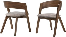 Armen Living Jackie Mid-Century Modern Dining Accent Chairs Finish, Walnut/Brown - £212.97 GBP