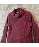 Free People Sweater Womens Small Maroon Wool CottageCore Waffle Knit Tur... - £13.47 GBP