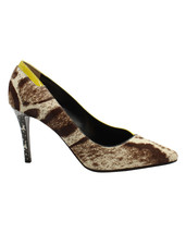 Fendi Pointed Pump In Print Calf Hair Suede Women Multicolor Size 37 - £266.36 GBP