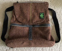 Dime Bags Brown Classic Small Backpack Made On Earth For  Earth 70% Hemp - £31.61 GBP