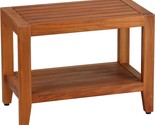 Brown (Bare-Et4501) Bare Decor Teak Serenity Spa 24&quot;&quot; Bench With Shelf. - £173.77 GBP