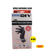 2 Boxes Black Nitrile Disposable Gloves – Medium (M) Size, 50 Pcs Each - $30.19
