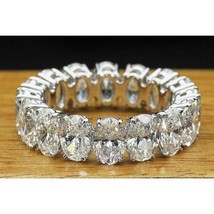 Eternity Ring 7.25Ct Oval Cut Diamond Anniversary Band 14K White Gold Size 8.5 - £218.10 GBP
