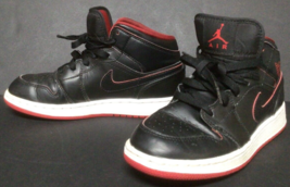 Nike Air Jordan 1 Retro Black Red Youth Shoes (554725-028) 4Y 934A - $38.65