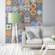 Repeating Wallpaper Roll - Colorful Mosaic - 32.8&#39;L x 19.7&quot;W - £52.26 GBP+