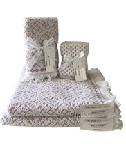 Mi Casa Es Tu Casa Made In Portugal 2 Bath 2 Hand 2 Tip Towel Set Lavender White - £70.81 GBP