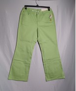 Talbots Pants Women&#39;s 12WP LimeGreen Bootcut Stretch Classic Fit Boho Ch... - $29.60