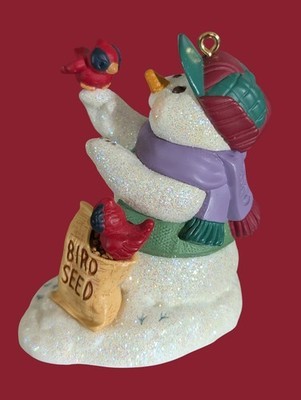 2000 Snow Buddies #3 Hallmark Ornament Snowman Feeds Bird Seed Handcrafted Xmas  Item image 6
