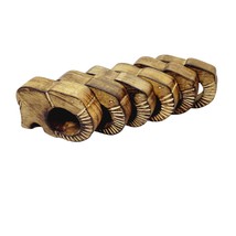 Hand Carved Elephant Napkin Rings Holder 6 Piece Set Indian Dining Kitchen - £11.62 GBP