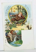 Germany In A Cool Garden, There Goes A Mill c1900 Postcard A3 - $12.95