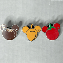 Disney Hidden Mickey Pins: Three Assorted Mickey-head Fruits And Nuts - $19.60