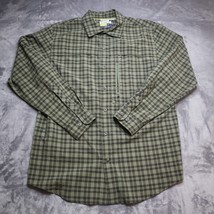 Magellan Sportswear Adult M Green Plaid Long Sleeve Button Up Loose Casual Men - £20.53 GBP