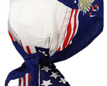 USA US FLAG EAGLE American FITTED TIED BANDANA DO RAG Head Wrap Skull Ca... - $9.99
