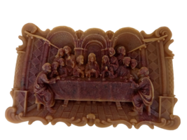 9&quot; The Last Supper Vintage Beewax Relief Aromatic Christian Jesus Disciples Icon - £25.82 GBP