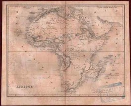 Africa Antique Map Jules Renouard Steel Engraving - $70.65