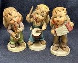 Vintage Wales Boys Playing Instruments Figurines Japan - Lot of 3 - 6” T... - £15.64 GBP