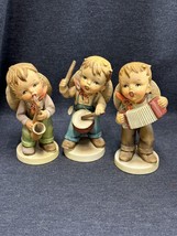 Vintage Wales Boys Playing Instruments Figurines Japan - Lot of 3 - 6” Tall EUC - £15.79 GBP
