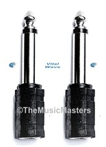 (2) 1/8&quot; 3.5mm Female Jack to 1/4&quot; Male Plug Mono Microphone Audio Mic A... - $8.45