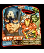 Marvel Avengers Art Set Captain America Iron Man Hulk 40 Pieces w/ Carry... - $190.21 MXN